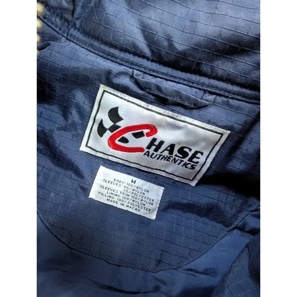 Vtg 90s Chase Authentics Rusty Wallace Miller Lite Puffer Jacket Medium Nascar